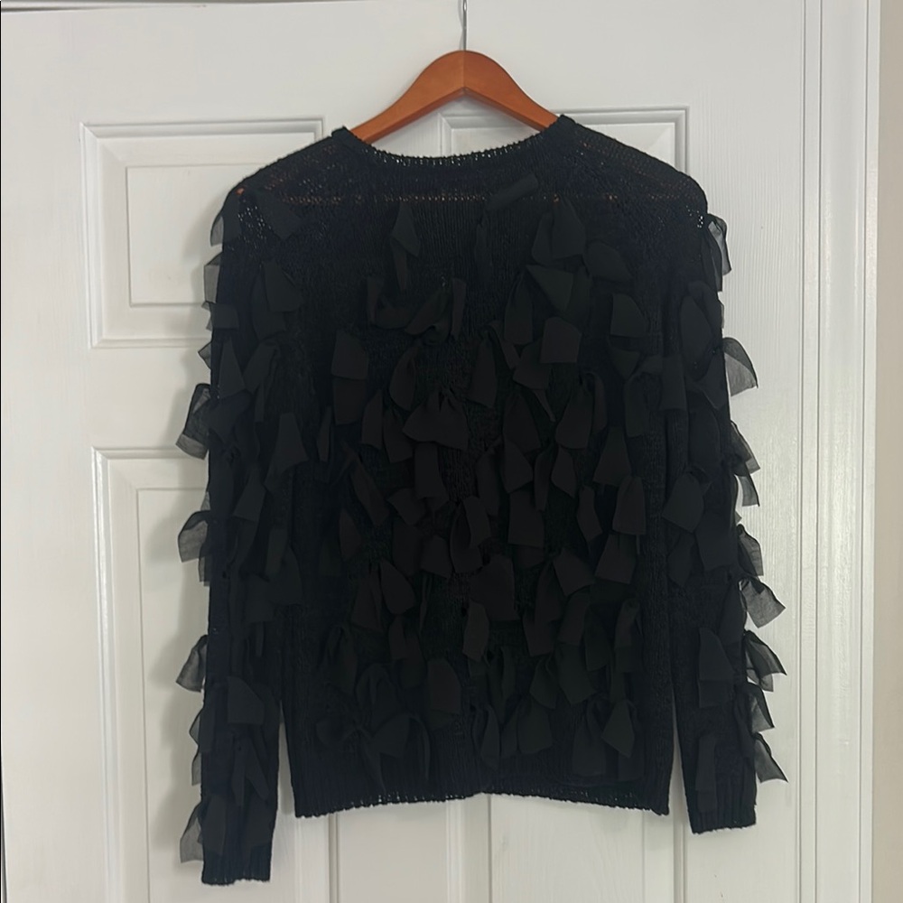 English Factory Black Ruffled Long Sleeve Blouse